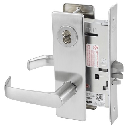 Corbin Russwin Storeroom or Closet Mortise Lock, NS Lever, M Escutcheon, 6-Pin LFIC Less Core, Satin Chrome ML2057 NSM 626 CL6